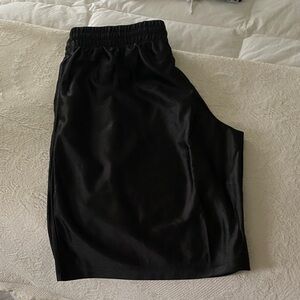 Galaxy Metallic Black Athletic Shorts with Deep Pockets
